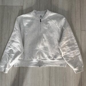 Under Armour Gray Zip-Up Crew Sweatshirt